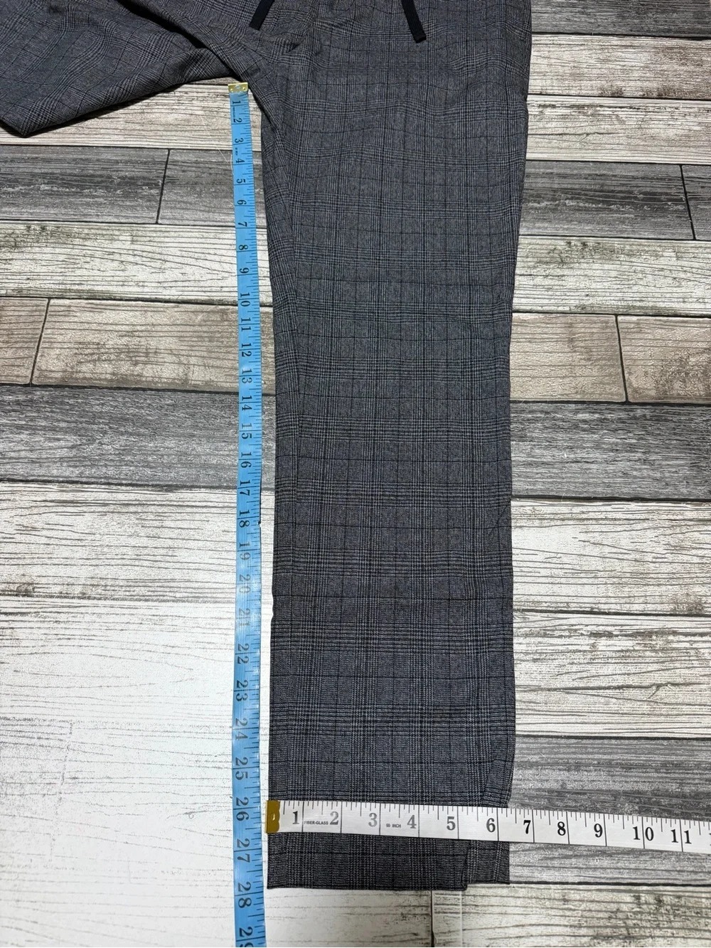 Banana Republic Slim Fit Plaid Drawstring Dress Pants Men’s 30S Gray (Inseam 28)